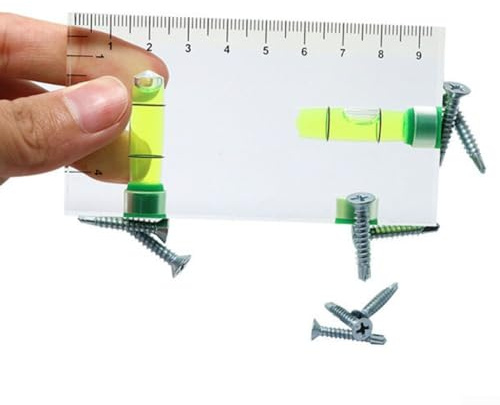 DAZZLEEX Mini niveau à bulle magnétique transparent polyvalent à deux directions 9,5 x 1,3 cm