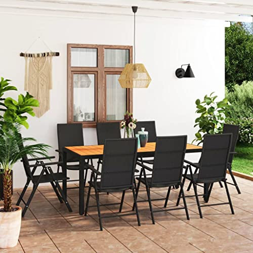 Festnight Sitzgruppe Garten Essgruppe Gartenmöbel Set 8 Personen Gartentisch Set mit 8 Stühlen Klappbaren Verstellbare Rückenlehne Gartengarnitur Sitzgarnitur Esstisch Terrassenmöbel