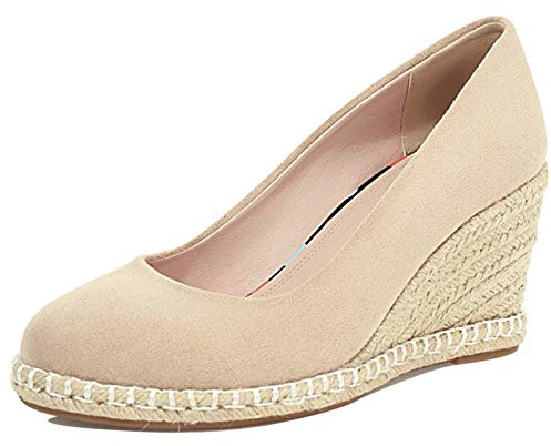 Gicoiz Compensées Espadrille Femmes Bout Rond Plateforme Pump