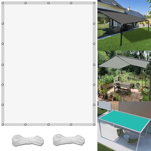 Voile d'ombrage Rectangulaire 1.7 x 4 m UV Protection avec Oeillets Tissu Polyester Multi Couleur et Taille Bâche dombrages pour Terrasses Balcons et Jardins, Blanc