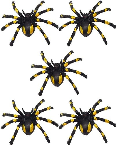 Lpitoy 5 Stück Realistische Spinnenfiguren, Scherz Präsentiert Kunststoff, Gefälschte Spinne, Gruseliges Simulationstiermodell Für Spiel, Halloween, Party, Garten, Heimdekoration