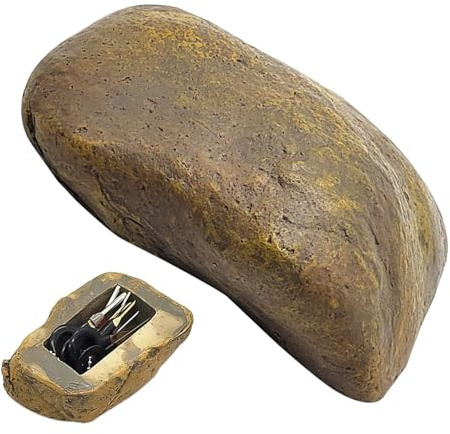 Moreeulsi 11.5x8cm Stone With Secret Compartment, Waterproof Fake Rock Key Hiders Lock Box, Fake Rock Simulate Stone Key Case Garden Key Hiddens, Fake Stone Feels And Looks Like A Real Stone