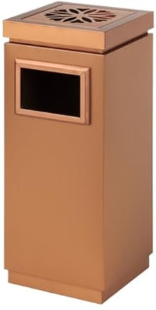 FENGJISUN Mülleimer Abfalltonne Mülleimer Kommerzieller Quadratischer Aschenbecher Lobby Bürogebäude Hotel Einkaufszentrum Edelstahl-Mülleimer Mülleimer Groß(Rose gold)