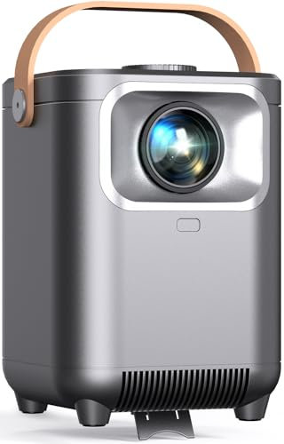 Puxinat Beamer, Elektrischer Fokus/Auto Trapezkorrektur WiFi 6 BT5.2 Mini Beamer 4K Full HD 1080P Unterstützt, 50% Zoom Tragbar Beamer für Heimkino/Outdoor, Kompatibel Mit TV Stick/Laptop/Smartphone