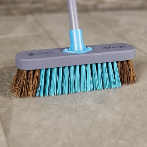 Charles Bentley Wooden Broom 12 Bassine Outdoor Sweeping Brush, 29x6x131