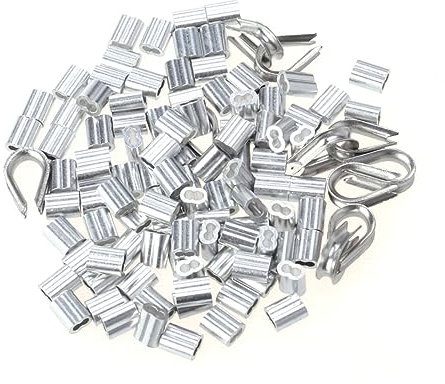 Manguitos de Alambre Forma de 8, 50 Piezas, Aluminio