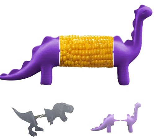 Dinosaur Corn Cob Holders, Reusable Dino Corn Holders | Funny Cornivore Corns Cobs Holder, Stainless Steel Dinosaur Corns Holders for Kitchen Decor (Tyrannosaurus)