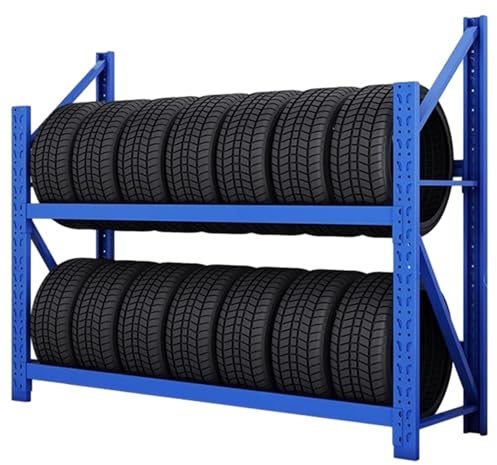 Estantería para neumáticos Expositor De Llantas Y Neumáticos, Soporte De Suelo Para Almacenar Neumáticos De Varios Tamaños, Expositor De Acero Para Talleres Mecánicos, Trasteros Y Garajes(Load250kg,15