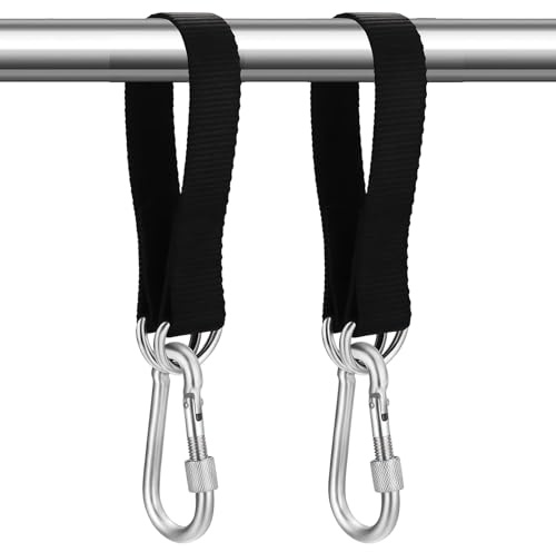 Xinsenke Hängematte Befestigung 2 Stück, Schaukel Aufhängung Kit mit 2 Karabinern & 2 D-Ringen, Nylon Gurte Hochbelastbar für Baumschaukel, Hängesessel, Terrassen- & Verandaschaukel