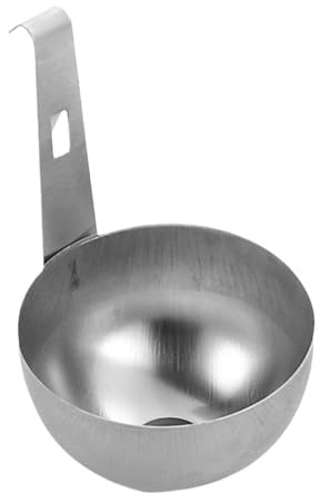 Pochador de huevos de estufa: tazas de caza furtiva redondas antiadherentes, olla de huevos de metal colgante | Herramientas para el hogar y la comida fáciles limpiamente depiladas, vapor de caldera