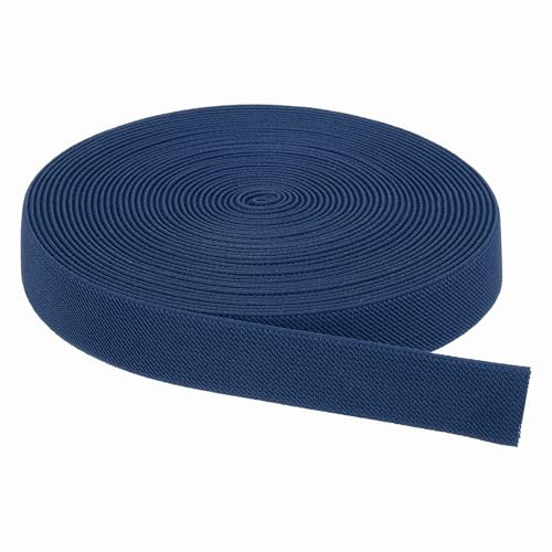 QUARKZMAN Bande Elastiche Per Cucire 2.5cm x 9m Blu Scuro Spago Elasticizzato Ad Alta Elasticità Per Parrucche, Cinture, Pantaloni, Progetti Fai Da Te