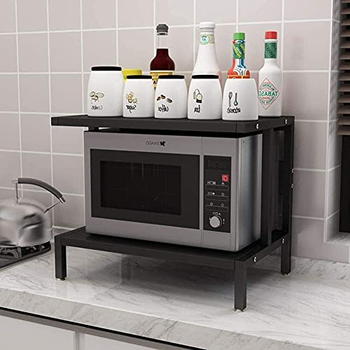Étagère de four à micro-ondes, étagère de comptoir à 3 niveaux pour cuisine, support de grille-pain avec capacité de charge de 30 kg pour rangement d'ustensiles de cuisine