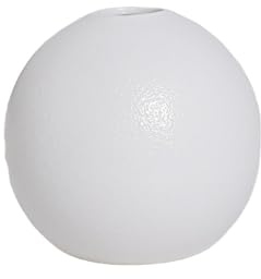 Keramik Kugelvase rund Vase minimalistisch Blumenvase für Pampasgras Trockenblumen Tischdeko Wohnzimmer Esstisch Büro Innenbereich Moderne Dekoration Geschenkidee,Weiß,14,5 x 14cm