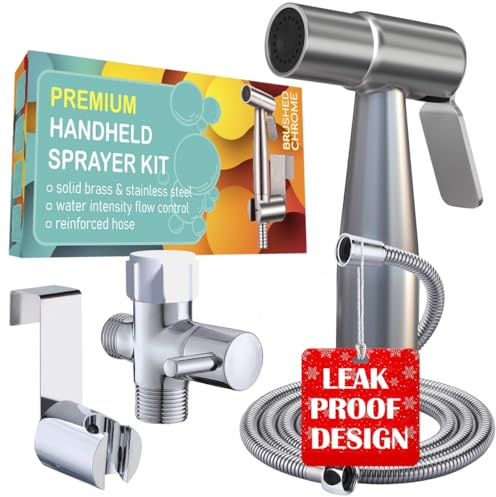 Premium Bidet Sprayer - Handheld Bide Jet Spray for Toilet | Adjustable Water Pressure | Leak-Proof Stainless Steel Toilet Bedit Sprayer | Muslim Shower | Cloth Diaper Washer | Bathroom Bidet