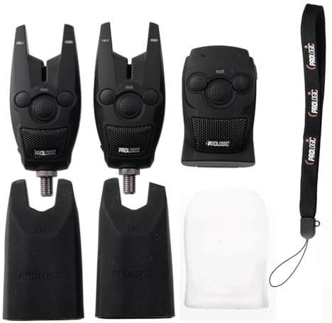 Prologic BAT+ Bite Alarm Blue Set 2+1-2 Bissanzeiger + 1 Receiver zum Karpfenangeln & Raubfischangeln, Karpfenbissanzeiger