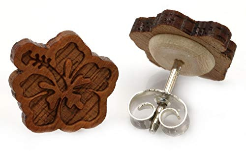 Miriquidi Holz Ohrstecker Silber 925 Sterling 11mm Paar