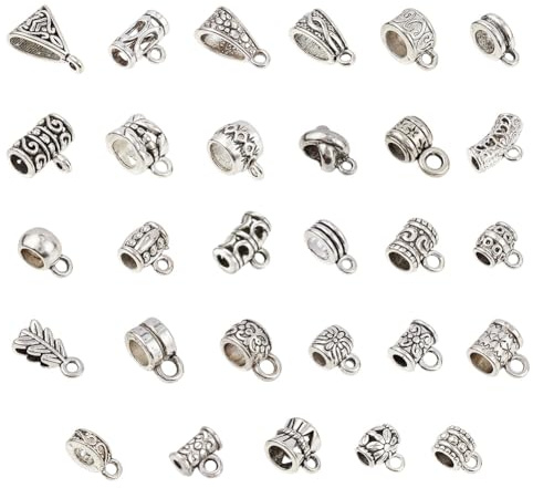 NBEADS 120g Bail Tube Beads, Alloy Hanger Links Spacer Bead， Perlen Der Patsche, Bead Hanger Fit Charm Europäischer Armbandanhänger