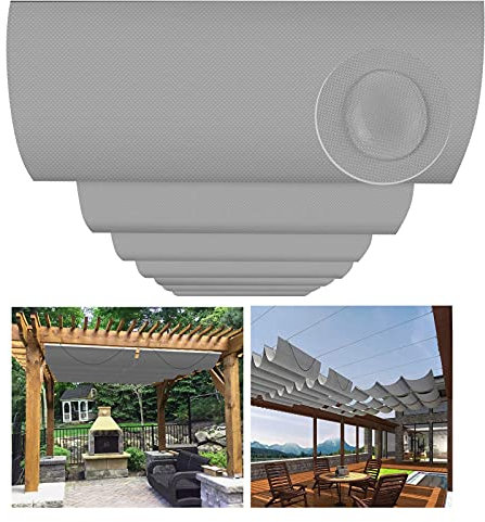 AOTNZ Couverture Rétractable D'auvent De Vague, Patio Protection Solaire Étanche Voiles D'ombrage, Extérieur Rideau Store Panneau pour Plate-Forme Toit Carport Polyester