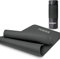 POWRX Gymnastikmatte Yogamatte (Matt Schwarz 183 x 60 x 1 cm) 183 x 60 cm I Dicke: 1cm oder 1,5cm inkl. Tragegurt & Tasche versch. Farben