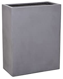 VIVANNO Pflanzkübel Raumteiler ELEMENTO Beton-Design Grau - 59x30x75 cm | Wetterfester Sichtschutz aus Fiberglas in Beton-Optik für Garten, Terrasse und Büro, rechteckig, schmal und hoch