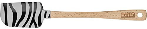 Original Kaiser Go wild Teigschaber Dough Scraper 23 x 4 cm, 100% Silikon, Holzgriff, hitzebeständig, Silikonschaber, zebramuster