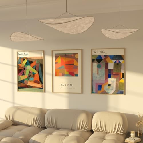ZoeyAustin - Set di 3 poster double face, senza cornice, formato DIN A3 (30 cm x 42 cm), elegante poster da parete, 6 quadri su entrambi i lati (trifoglio/Kandinsky)