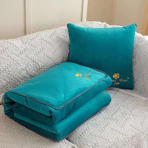 Reisekissen und Decke Set, Kissendecke 2 in 1, Reisekissen und Decke Set für Flugzeuge, tragbares Reisekissen und Decke, Flugzeug-Reiseutensilien, 50 x 50 cm