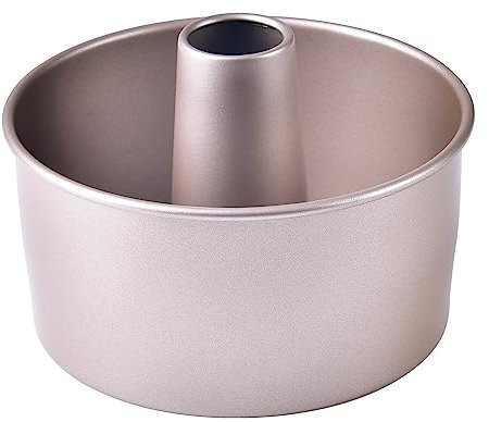Bakeley Tube Cake Pan, 6-Inch Non-Stick Vortex-Shaped Tube Pan Kugelhopf Mold for Oven and Instant Pot Baking (Champagne Gold)