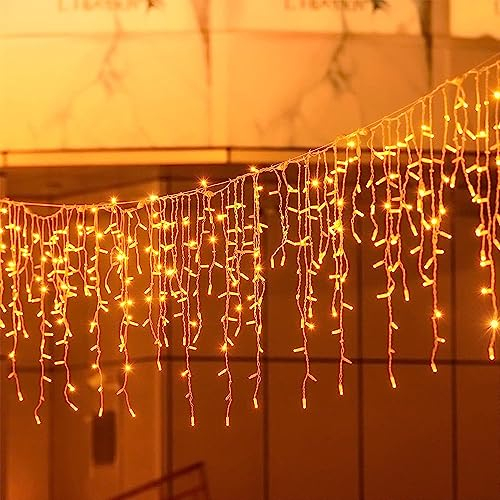 15M 600LED Eisregen Lichterkette Außen Innen,Weihnachten Lichterketten Außenbereich mit Timer,IP44 Wasserdicht 8 Modi Weihnachtsbeleuchtung Lichtervorhang Außen für Balkon,Party,Traufe,Geländer