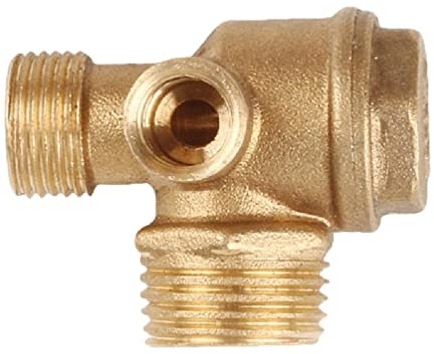 Luftkompressor 3-Port Gewinde Rückschlagventil Verbindungswerkzeug Außengewinde 3-Wege Metall Kompressor Rückschlagventil Messing/Zink Legierung Pneumatikventile
