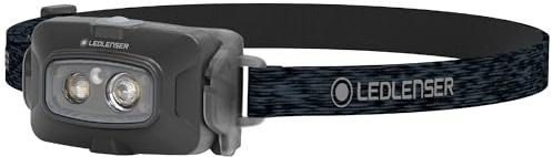 Ledlenser HF4R Core Headlamp - Black, 500 Lumens, Rechargeable - USB-C Magnetic Charge System for Camping - Night Vision Red Front Light with Adjustable Headband