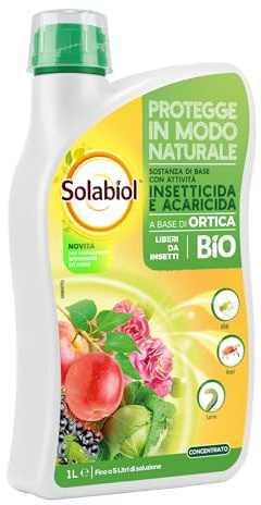 Solabiol Estratto di Ortica Concentrato. Preparato con attività Insetticida Acaricida Naturale. Potenzia Le difese delle Piante Contro Le infestazioni di Insetti. Ideale per Orto e Giardino. 1L