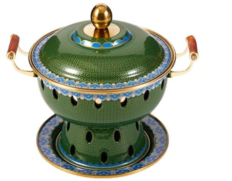 VIDECOR Einzelne Person, Kleiner Kupfertopf, Alter Pekinger Kleiner Dicker Kuh-Hot Pot, Chinesischer Traditioneller Cloisonné-Hot Pot, Kommerzieller Alkoholanteil, Roter Kupfer-Hot Pot,X