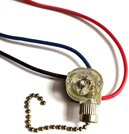 Abcsweet Interruttore a catena a 3 fili, per ventilatore a soffitto, da scrivania, per ventilatore a soffitto, lampada antica, interruttore a catena per ventilatore a soffitto, lampada a 3 fili