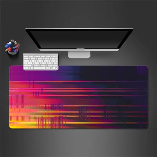 QiHon Gaming Mauspad XXL Rot Lila Großes Mauspad Schreibtischauflage mit Vernähte Kanten Einer speziellen Oberfläche verbessert Geschwindigkeit und Präzision 600x300x2mm