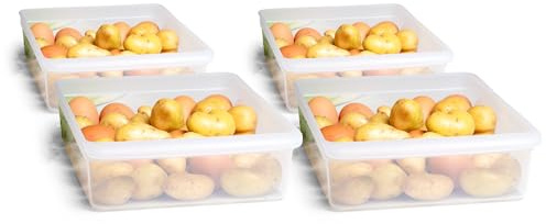 Novaliv 4X Kühlschrank Organizer 30,5 x 7,5 x 22 cm BPA-frei Küchenordnung Made in Germany vorratskammer Organizer Lebensmittelecht Aufbewahrung für Küche Waschküche Ordnungssystem Kühlschrankfach