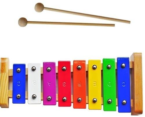 Glockenspiel Xylophon Holzxylophon 8 Töne/Bunte Metallstange Musikinstrument