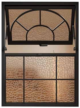 LVLDAWA Kellerfenster, Quadratische Mobile Schuppenfenster Mit Einzelschiebetür Bündig Montierte, Belüftete Isolierglasfenster Mit Griffen Für Badezimmer Und Küche(50x80cm)