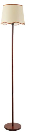 ValueLights | Tripod Dark Wood Floor Lamp with Rust Trim Scallop Shade Living Room Lounge Light | Floor Lamps, Home Décor & Improvement Essential