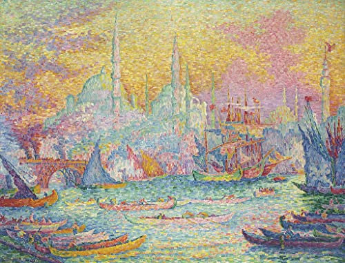 POSTERIIk Berühmt Abstrakt auf Leinwand Vintage Wandbild das Goldene Horn von Konstantinopel von Paul Signac Tier Poster für Wanddekoration 60x90cm