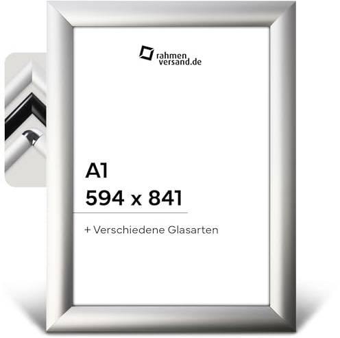 PANORAHMA BILDERRAHMEN Klapprahmen Silber - Arcylglas A1 59,4 x 84,1 / Klapprahmen DIN Maße zum Aufhängen / Klapprahmen Modern/eckig