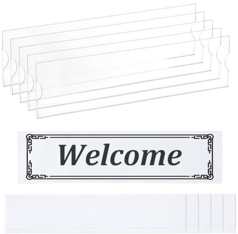 NBEADS 5 set di Targhette Acriliche Da Parete, Porta Targhetta Trasparente per Ufficio con Nastri Adesivi, Targhette Acriliche per Porta, per Ufficio, Casa, Negozio, Ristorante, 20.2x5cm