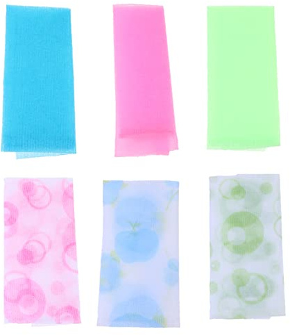 TOVINANNA 6piezas Estropajos De Luffa Toallas Exfoliantes De Nylon Para Ducha y Baño Colores Surtidos