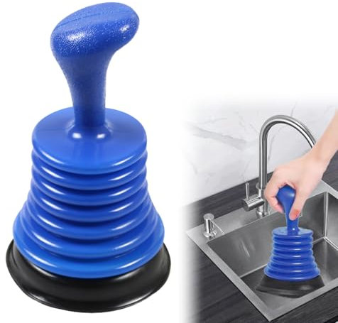 Sink Plunger, Toilet Plunger for Unblocking Drains, Powerful Drain Cleaning Tool, Ideal for Kitchen, Bathroom, and Toilet Use – Heavy Duty, Easy Grip Handle