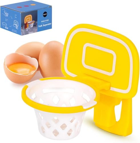 PZCC Séparateur de ProtéInes de Jaune D'œuf,Support de Basket-Ball, Séparateur D'œufs Crus, Gadgets de Cuisine en Plastique, Adapté à La Cuisine, à La Boulangerie, Au Camping, Cuisson (Jaune)