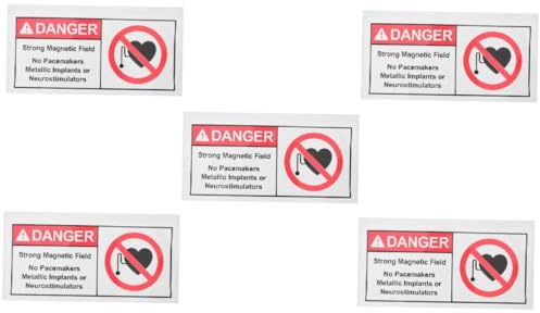 Alipis 5 Stück Starke magnetische Warnaufkleber Aufkleber bitte nicht berühren Achtung Aufkleber Warnaufkleber für Krankenhäuser Warnlabel Magnetfeld Zeichen pp synthetisches Papier