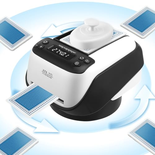 Distributore Automatico di Carte, Distributore Elettrico di Carte, Distributore di Carte Rotante a 360°, Macchina per L'invio di Carte Fino a 8 Giocatori, per Poker, UNO, Blackjack, Texas Hold'em