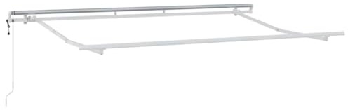 vidaXL Elektrischer Markisenrahmen Ausziehbar 3,5 x 2 m Metall – UV-beständiger Sonnenschutz für Balkone mit Fernbedienung. Verstellbares Sonnensegel für Terrasse, Garten und Patio.