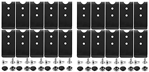 Kepgapo 20 StüCk Metall GüRtelclip Schnalle Federhaken GüRtelclip mit 20 Paar Nieten für GüRteltasche Leder DIY (Schwarz)