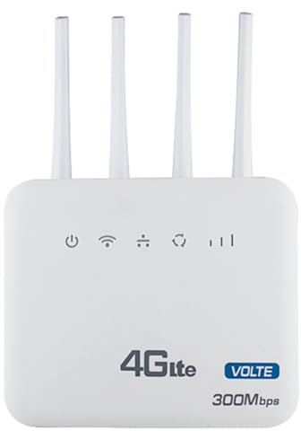 Yarryuter Routeur WiFi 4G LTE 300Mbps Modem WiFi 6 avec Emplacement pour Carte SIM pour Europe, Afrique et Asie - Prise EU